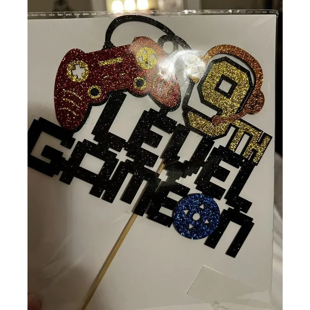 NEW Video Game On Level 9 Cake Topper 9th Gaming Birthday Decorations